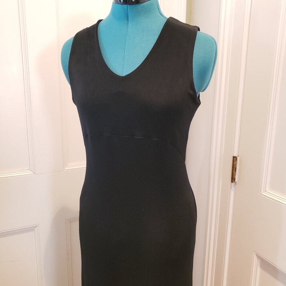 Vintage 90s Y2K Black maxi slip empire waist dress - Picture 2 of 11